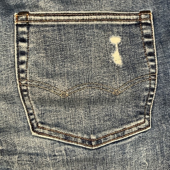 American Eagle Blue Distressed Straight Leg Stretch Denim Shorts  size 28 - Picture 4 of 12